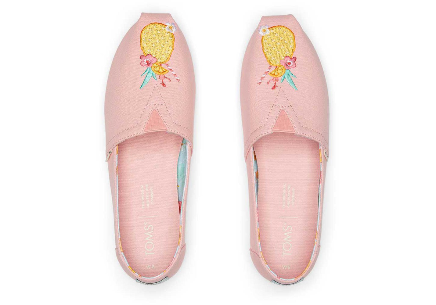 Toms Alpargata Embroidered Pineapple Espadrille Pink - Womens - 46835-SDXJ